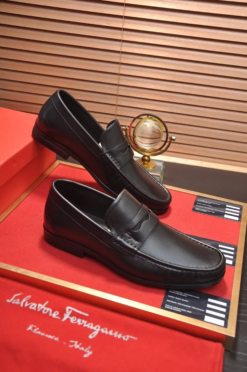 Men's shoes 💰500💶[Ferragamo/Ferragamo] The latest model in the counter. Original imported open-sided high-quality cowhide hand-woven + imported 🐂 cowhide + original luxury metal buckle + original combination outsole. Comparison without pressure 38--44🎉